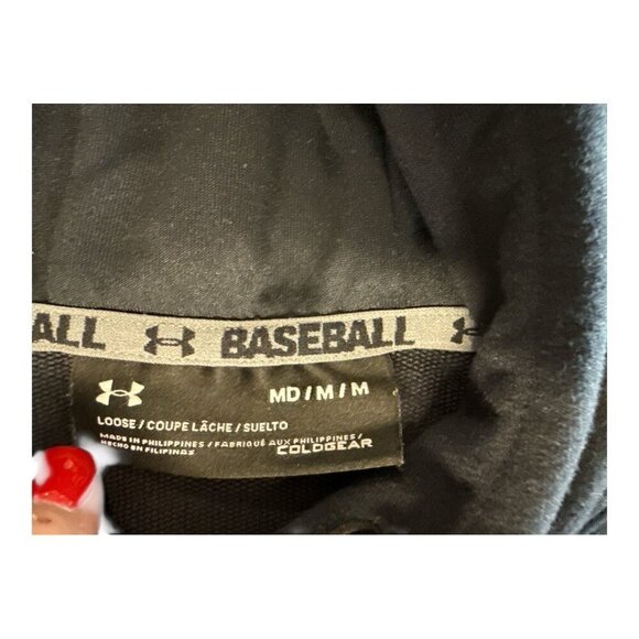 Under Armour Short Sleeve Baseball Hoodie~Size M~Black/Grey Sweatshirt~L12 32 - Picture 7 of 7